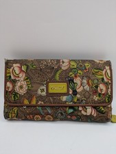 OILILY Portafoglio Pochette Multicolore Marrone Paisley Zip Around Vintage