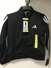 Adidas Youth Tricot Full Zip Jacket, Size S 8 Black