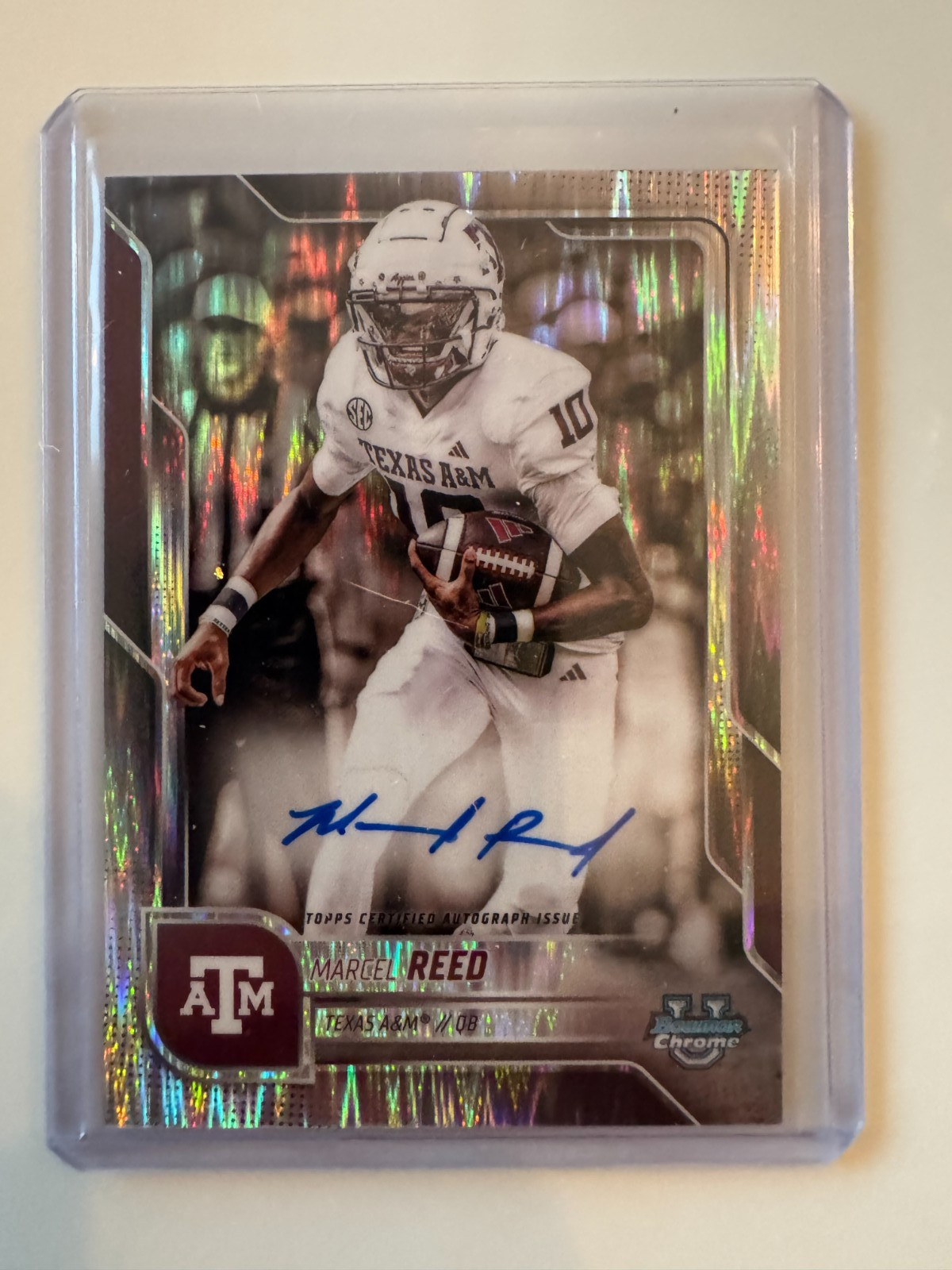 2025 Bowman Chrome University - Marcel Reed Stealth Refractor Auto - #BCA-MRE