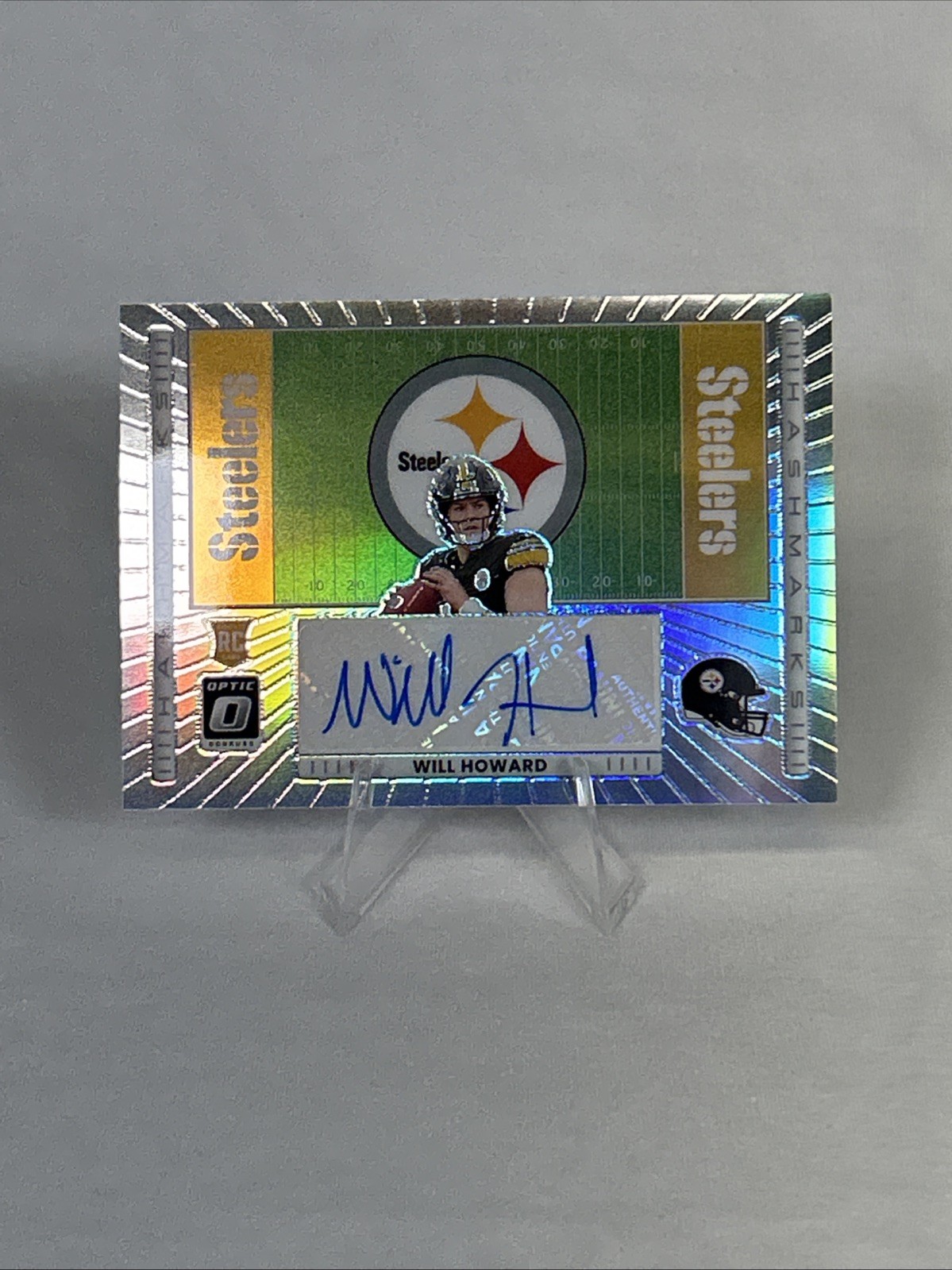 2025 Panini Donruss Optic Hashmarks #HM-WH Will Howard Silver Optic Auto RC, AU