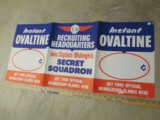 OVALTINE Captain Midnight 1955 store display TV club premium decoder sign B