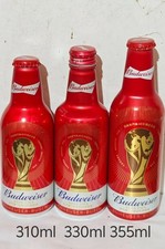 TRES 2026 China Budweiser cerveza copa del mundo botella de aluminio vacía para coleccionable