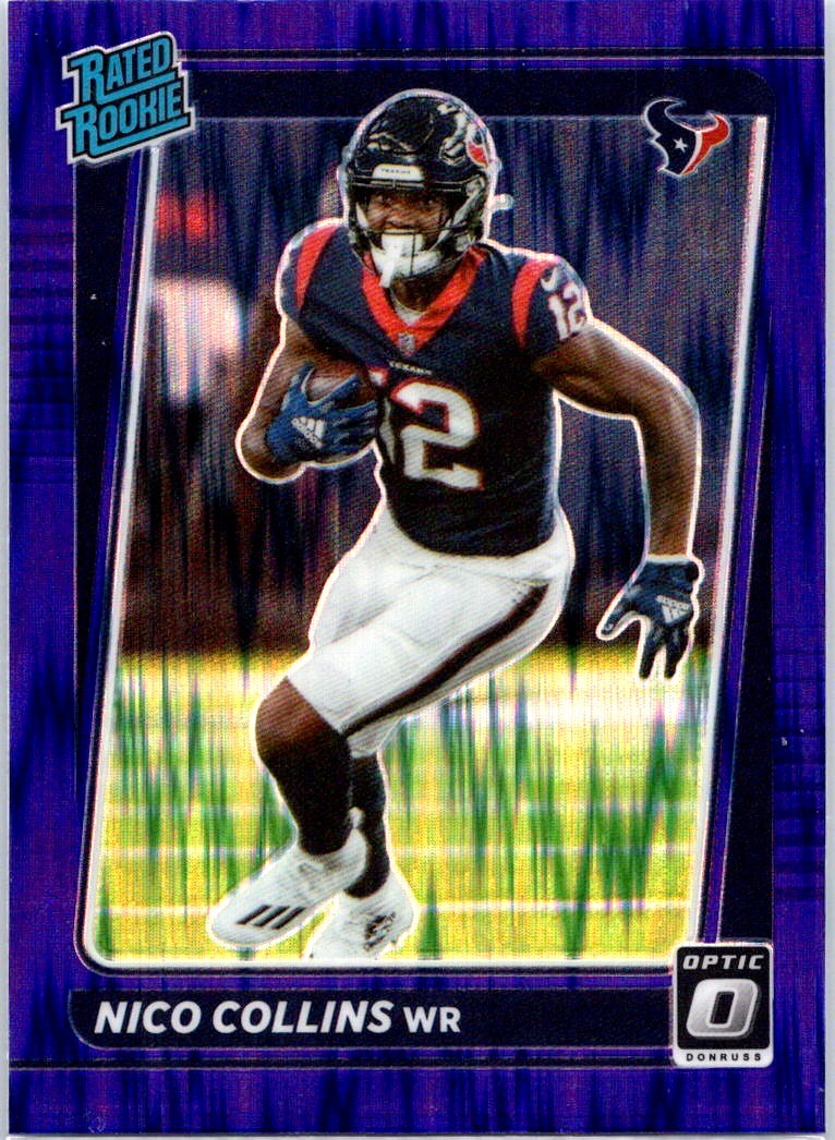 2021 Donruss Optic #230 Nico Collins Purple Shock