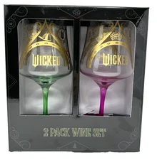 Universal Studios Wicked 2 Pack Wine Glass Set 2024 Minalima