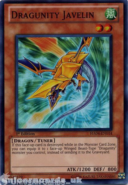 HA04-EN014 Dragunity Javelin Super Rare  1st Edition Mint YuGiOh Card