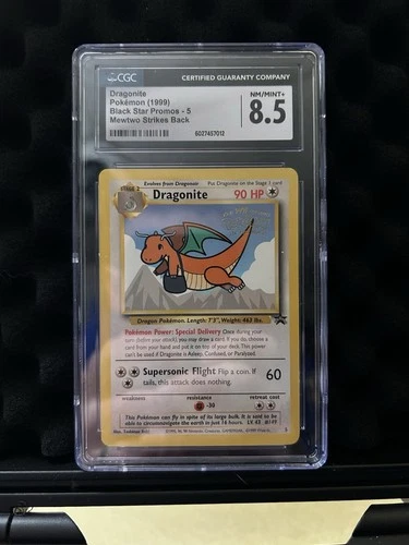 CGC 8.5 NM-MINT+ Dragonite # 5 WB Movie WOTC Black Star PROMO Pokemon Card