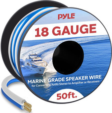 50ft 18 Gauge Speaker Wire - Waterproof Marine Grade Cable in Spool