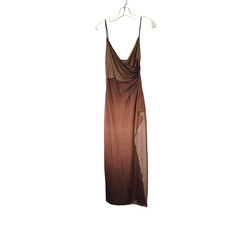 NOS NWT Vintage Rampage Sz M Y2K Brown Ombre Dress Gown Sequins Ruffle Prom USA