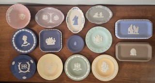 Vintage Lot Of 14 Wedgwood Jasperware Collectible Trinket Dishes Various Styles