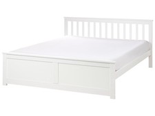 Slatted Bed OLENDON 160 x 200 cm (EU King Size) Wood White