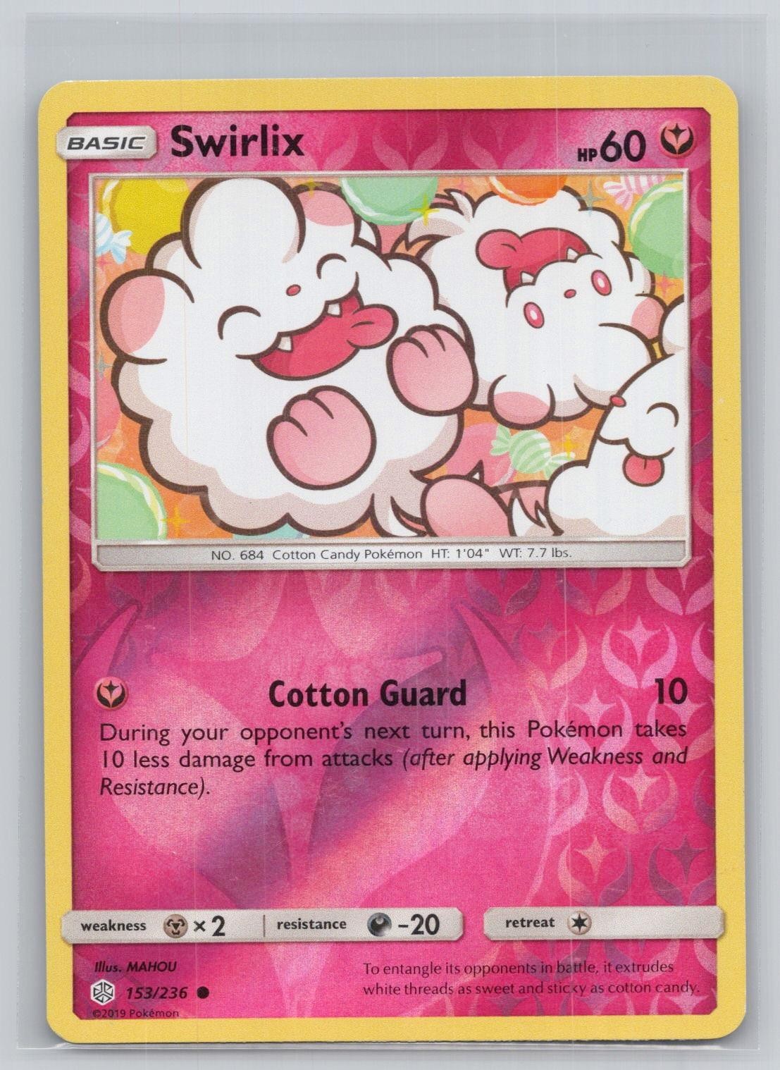 Swirlix 153/236 Common Cosmic Eclipse Pokemon Reverse Holo