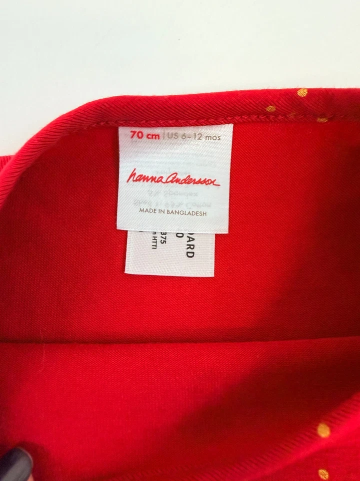 Vestido de Vacaciones Hanna Andersson 6-12M 70cm Rojo Estampado Luna y Estrellas Usado LEER Foto 4 de 4