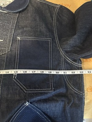 New Rare FDMTL BORO Patchwork Coverall Jacket Blue Size 4 Made In