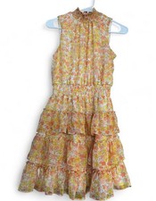 1.State Sleeveless Women’s Tiered Ruffle Floral Mini Dress Size M
