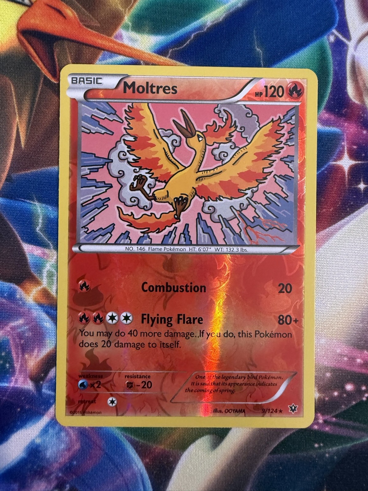 Moltres 9/124 Fates Collide Reverse Holo Lightly Played