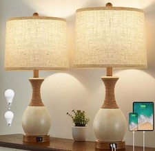 Table Lamp for Bedroom Set of 2 - Bedside Table Lamps with Adjustable Color NEW