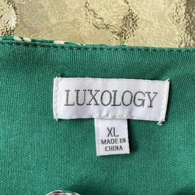 Luxology Women's Dress X-Large Ditsy Green Floral Tiered Midi Dress V-Neck  Lined | eBay