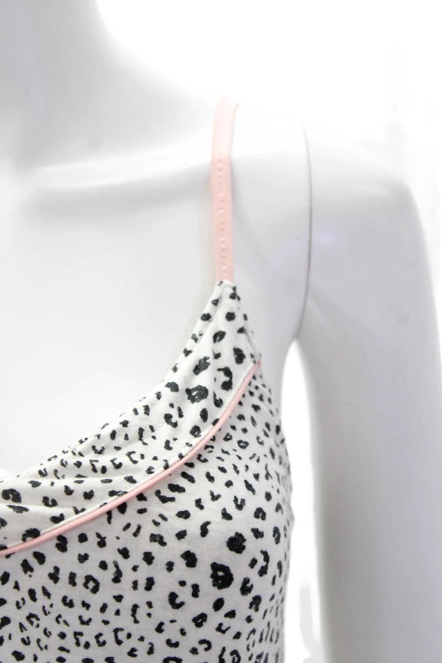 PJ Salvage Mujer Modal Correa de Espagueti Estampado Animal Pantalones Cortos Conjunto Sin Mangas Blanco Talla Foto 2 de 4