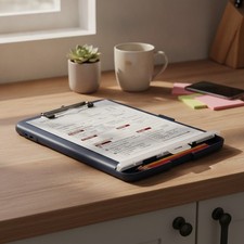 Durable 8.5 x 11 Clipboard, Pen Holder High-Capacity Storage for Teachers