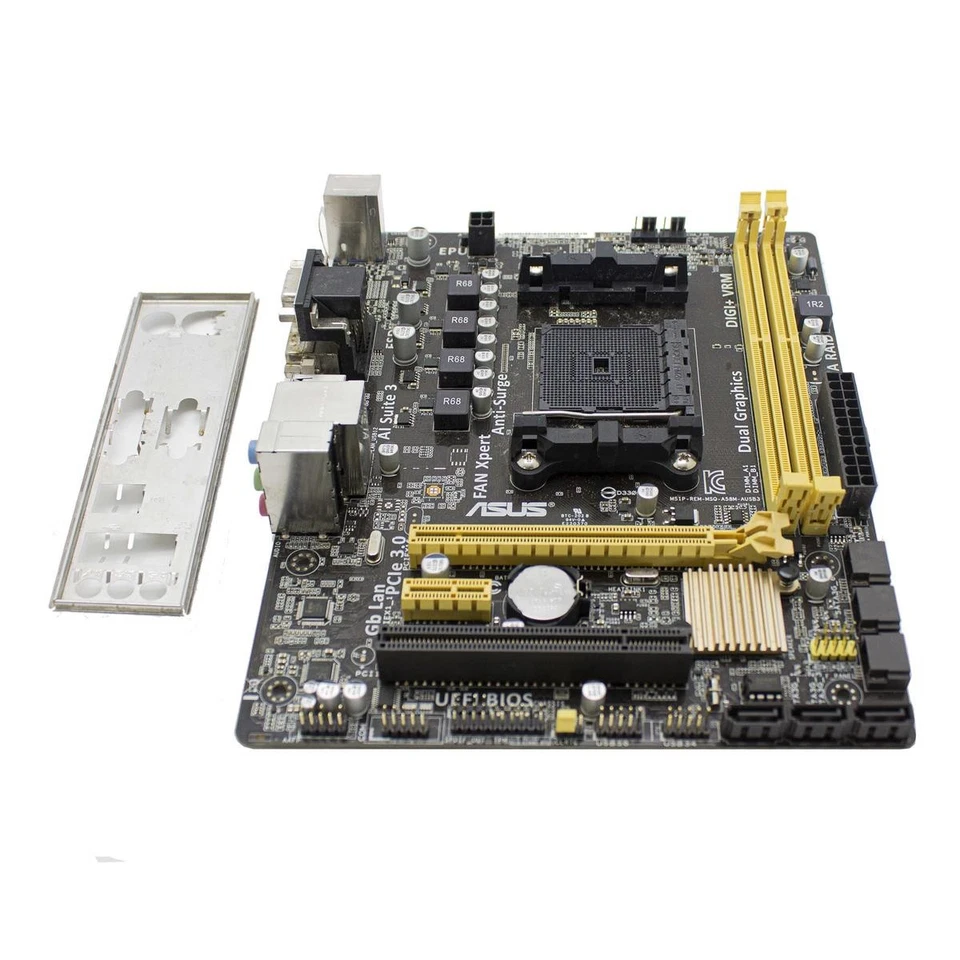 Placa Base Asus A58M-E AMD FM2 FM2+ Micro-ATX MATX 2 X DDR3 VGA Reacondicionado - Imagen 2 de 4