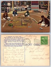 Wheeling Log Sand Painting Navajo Indians Postcard