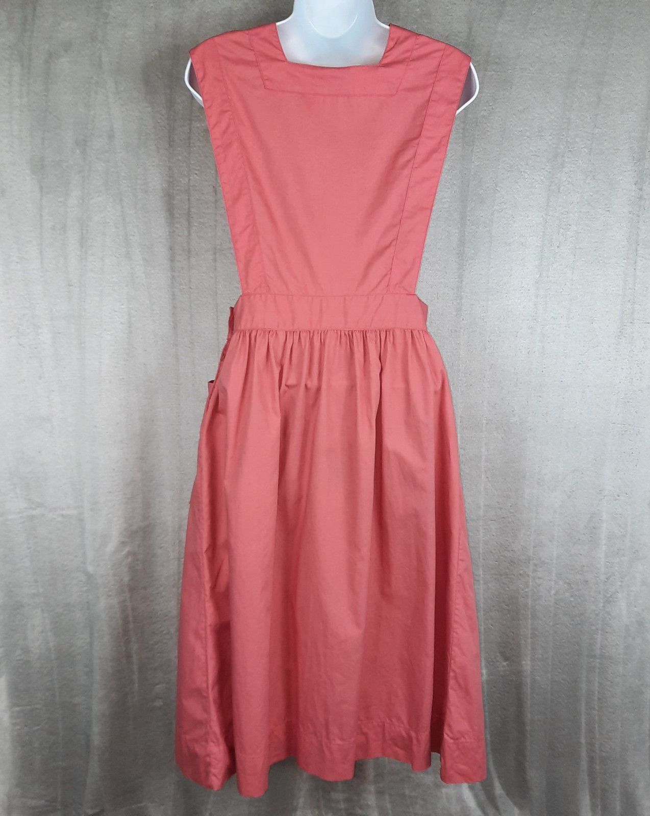 Vintage Angelica Pink Nurse Uniform Apron Pinafore Dress Size Small Cotton 60s