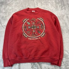 Vintage Sedona Arizona Sweatshirt Adult Size Large Red Terracotta Made in USA