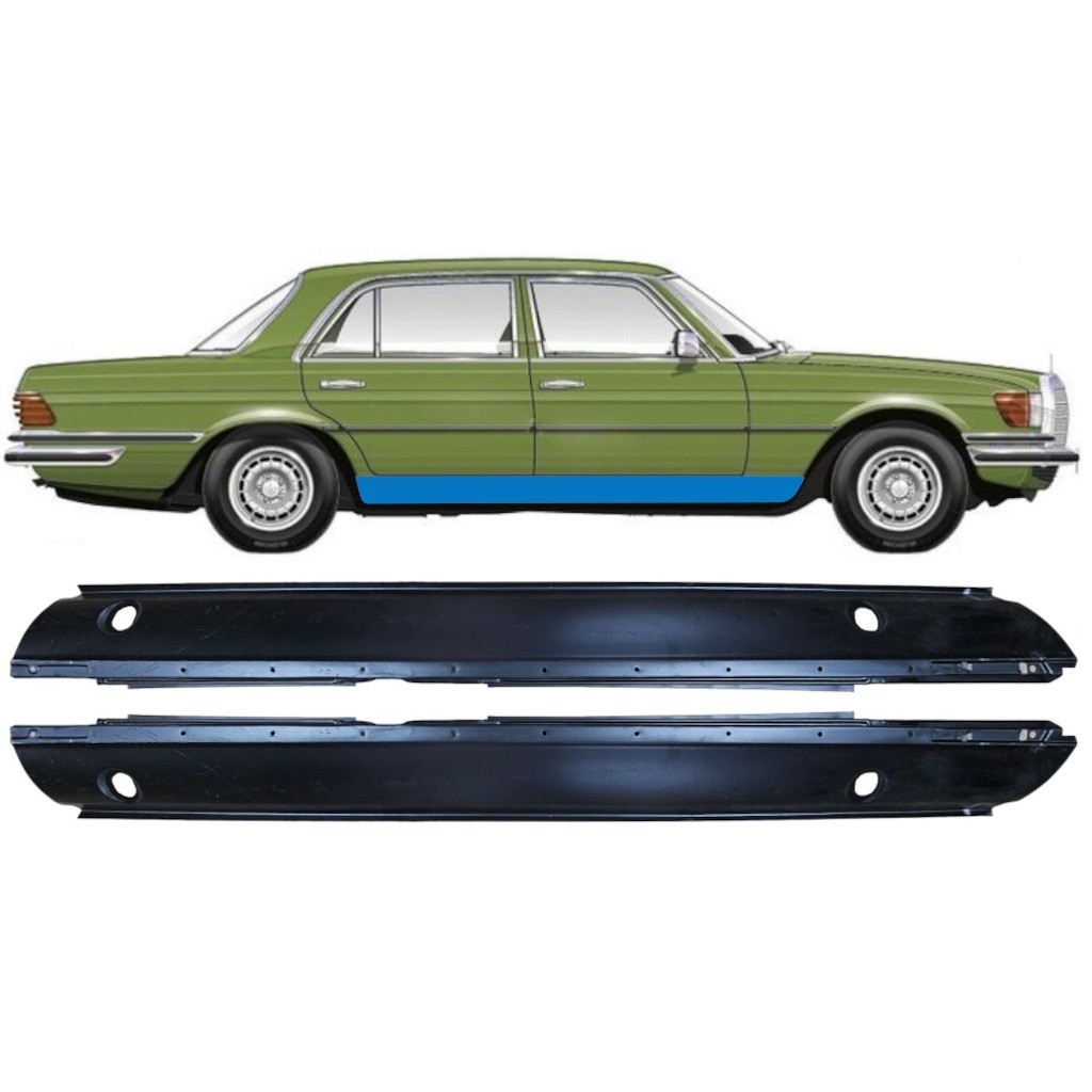 Full sill repair panel for Mercedes S-Class W116 1972-1980 / Left+Right / Set