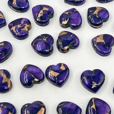  WHOLESALE PURPLE ROSE COPPER TURQUOISE CABOCHON HEART SHAPE LOOSE GEMSTONE