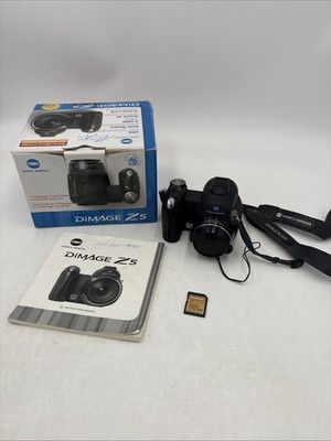 Konica Minolta DiMAGE Z5 5.0MP Digital Camera Bundle - Black 512gb SD Card Box