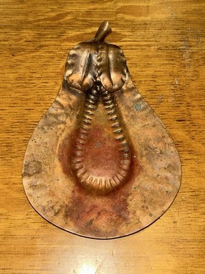 Vintage MCM Gregorian Hammered Copper Pear Wall Art Decor