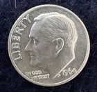 1964 Roosevelt Dime, silver, lots of luster, combined shipping, INV:2256