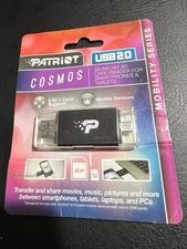 USB 2.0, 4-in-1 SD/Micro SD Card Reader for Smart Phones & Tablets