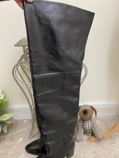 Black Leather thigh High Heeled Boots BNWT Rrp £180 Size 5