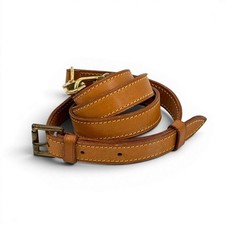 LOUIS VUITTON Adjustable Shoulder Strap Vachetta Leather Gold Tone Clasp