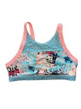 Athleta Girl Bikini Top XL 14 Blue Floral