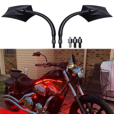 Black Motorcycle Rear View Side Mirrors For Honda Fury VT1300CX VTX1300 VTX1800