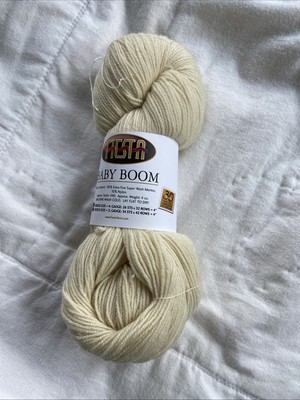 Fiesta Baby Boom - 1 hank - #129 Snow - Machine Wash - Merino/Nylon
