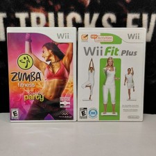 Wii Fit Plus & Zumba Fitness Nintendo Wii Video Games Lot Discs Manual CIB