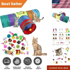 Interactive 32Pcs Cat Toys Pack - Playful Wand, Balls  Cat Tunnel included