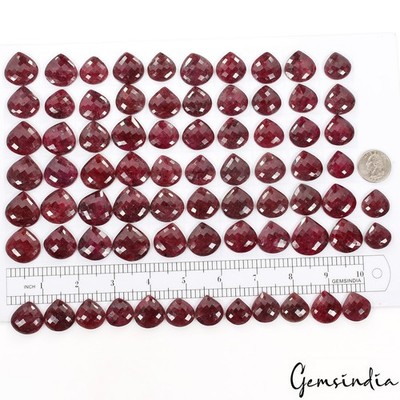 2500 Cts Natural Red Ruby Pear/ Heart checker Cut Loose 20-26m Gemstone ~ 74 Pcs