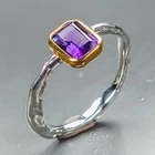 Jewellery Natural Amethyst Ring 925 Sterling Silver Size 7.5 /R471064
