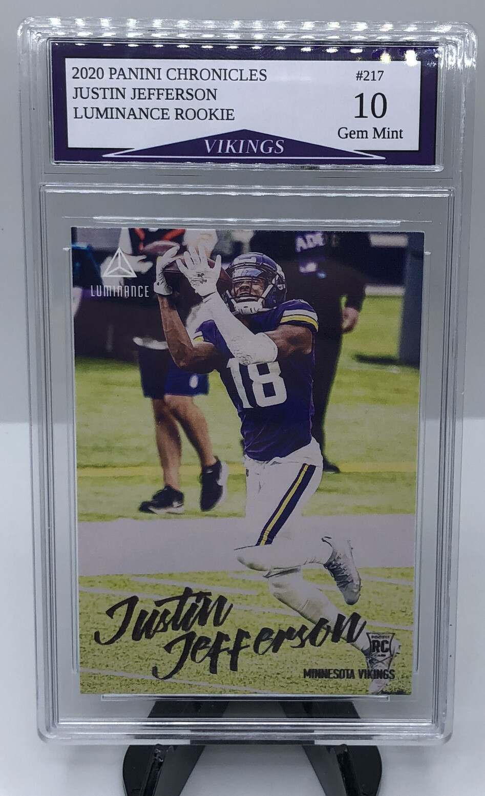2020 Panini Chronicles Justin Jefferson Vikings Rookie Luminance 217 Gem Mint 10