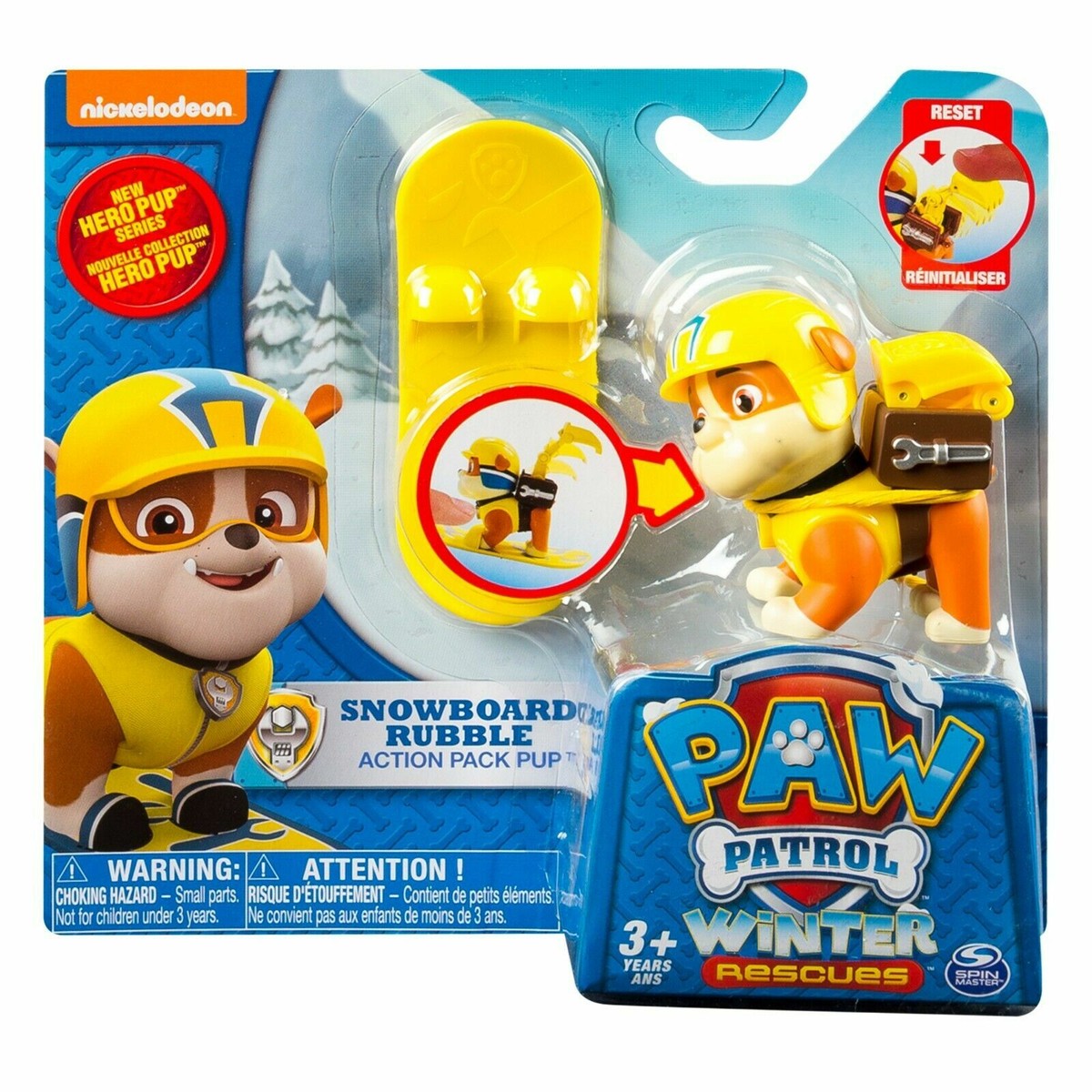 パウパトロール 2015 Paw Patrol Hero Figure Winter Rescues Snowboard Rubble Action