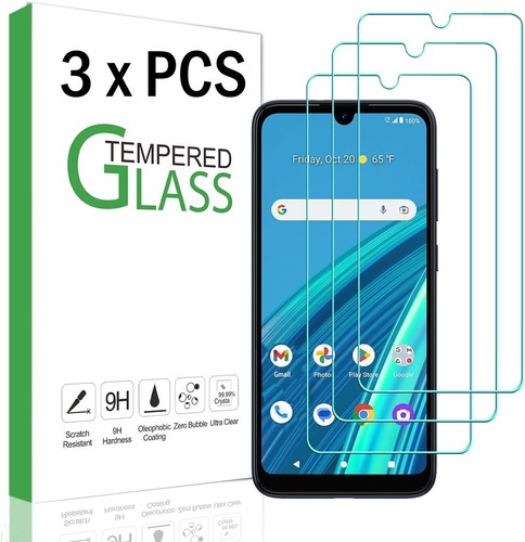 3 x Pack Tempered Glass Clear Protector for   Cricket Debut S2 / AT&T Calypso 4 - Picture 1 of 3