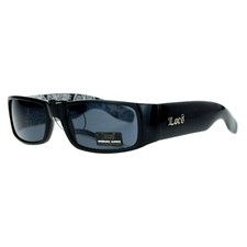 Locs Sunglasses Mens Black Rectangular Frame Paisley Bandanna Print