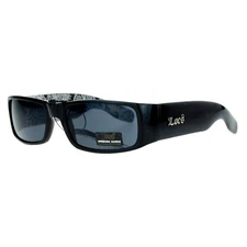 Locs Sunglasses Mens Black Rectangular Frame Paisley Bandanna Print