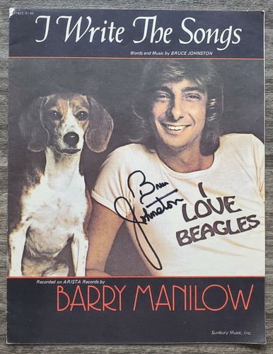 Bruce Johnston Signed I Write The Songs Sheet Music Lyrics Barry Manilow RAD - 第 1/1 張圖片