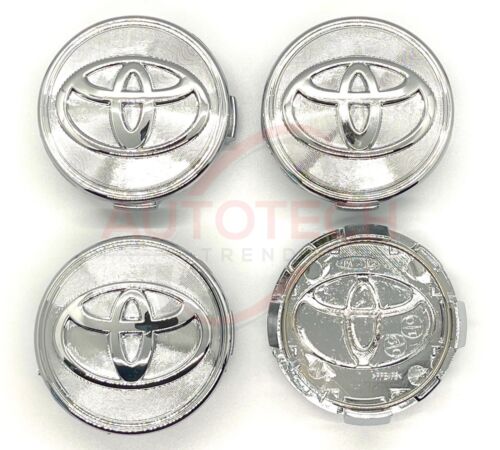 SET OF 4 TOYOTA WHEEL RIMS CENTER CAPS CHROME LOGO 62MM CAMRY - Picture 2 of 5
