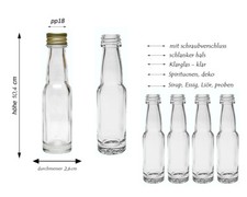 40ml leere Mini Glasflaschen Schnaps Flasche kleine Miniaturflaschen Gold Silber